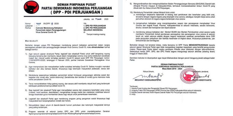 Dukung Penanggulangan Covid-19, DPP PDI Perjuangan Instruksikan Ini ...